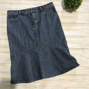 Long Modest Dark Wash Denim Jean Skirt Size 6